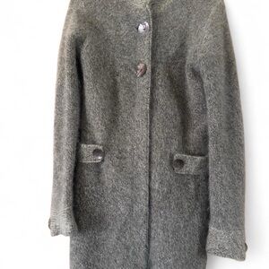 Monsoon Gray Wool-Blend Pea Coat
